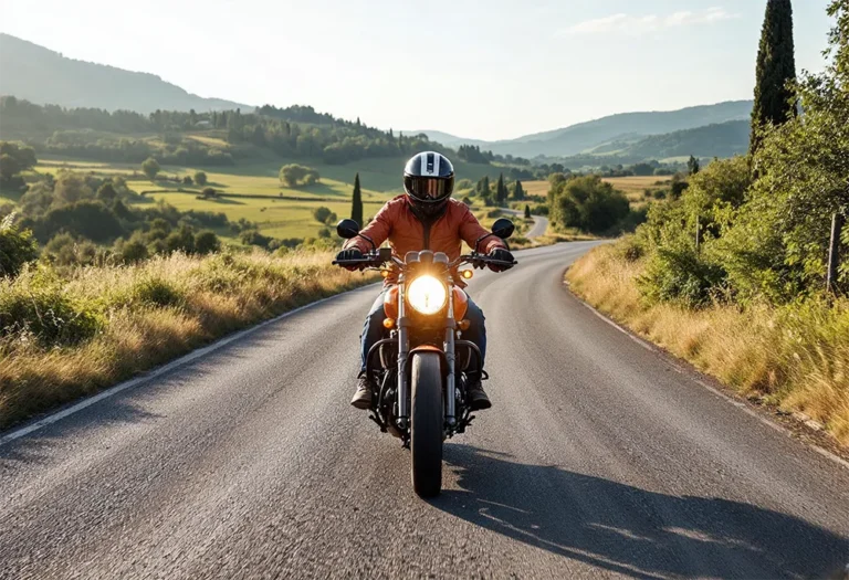 moto tour heads toward Lake Trasimeno