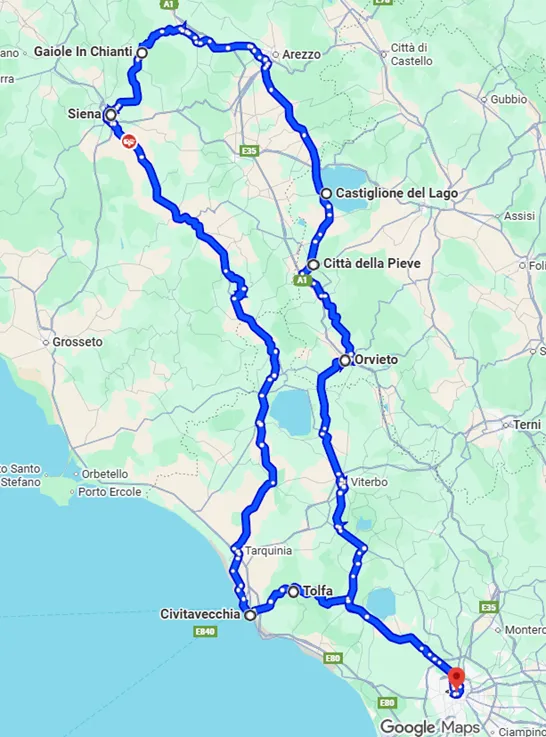 Italy Moto Tours Italy Adventure Ride map